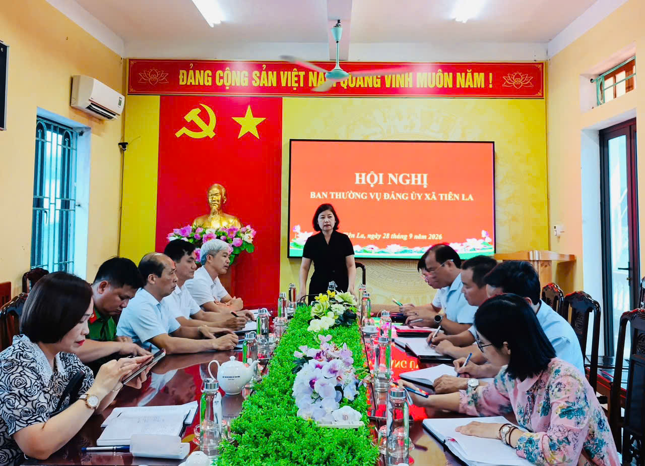 HỘI NGHỊ BAN THƯỜNG VỤ ĐẢNG ỦY XÃ TIÊN LA NGHE BÁO CÁO VỀ VIỆC ĐIỀU CHỈNH CHỦ TRƯƠNG ĐẦU TƯ DỰ ÁN NÂNG CẤP, CẢI TẠO TUYẾN ĐƯỜNG ĐH.65A – ĐH.65B