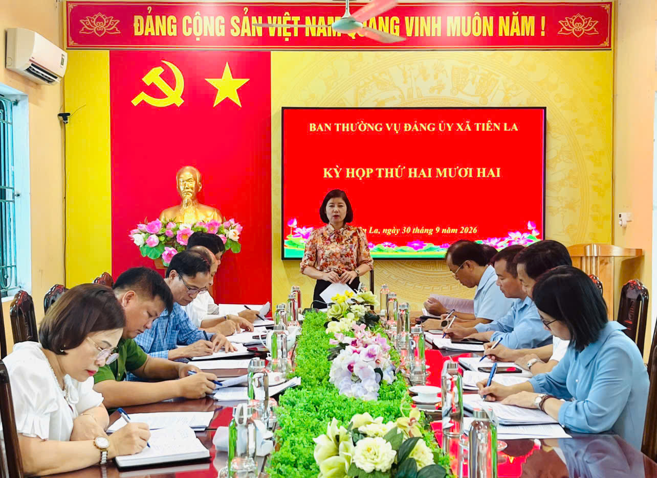 Ban Thường vụ Đảng ủy xã Tiên La tổ chức hội nghị nghe và cho ý kiến một số nội dung quan trọng