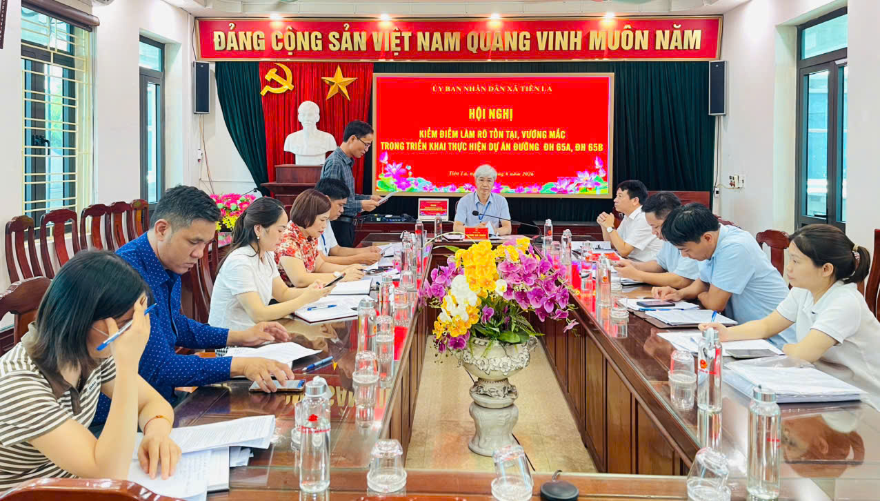 UBND xã Tiên La tổ chức Hội nghị kiểm điểm làm rõ tồn tại, vướng mắc trong triển khai thực hiện dự án đường ĐH 65A, ĐH 65B.