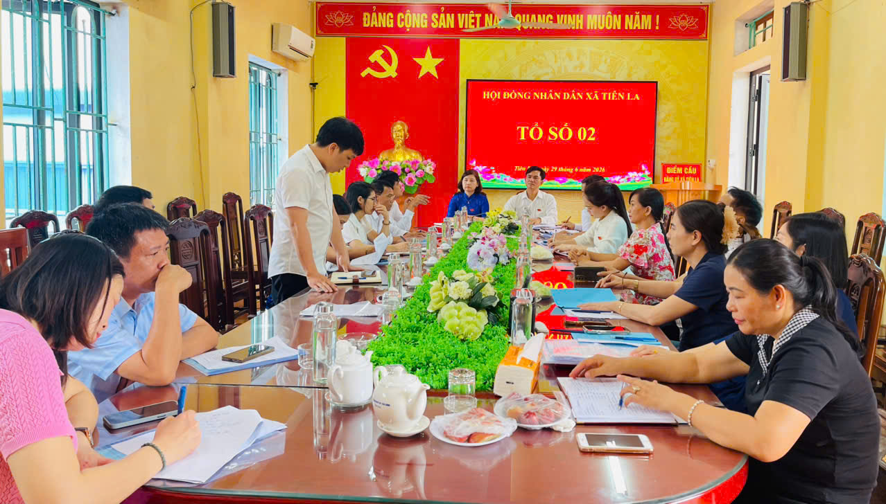 Các Tổ đại biểu HĐND xã Tiên La- tỉnh Hưng Yên thảo luận tại Kỳ họp thứ Hai, khóa II, nhiệm kỳ 2026–2031