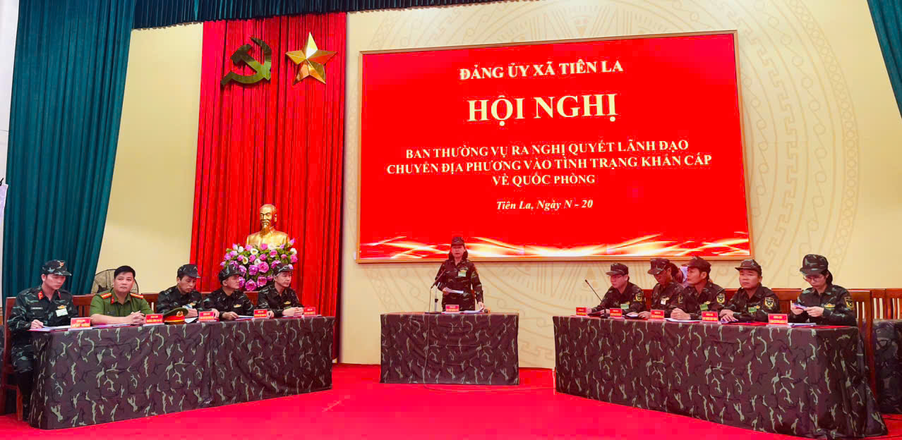 Xã Tiên La tổ chức diễn tập chiến đấu phòng thủ năm 2026