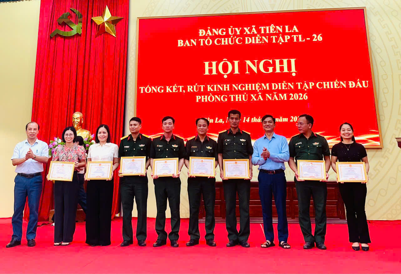 HỘI NGHỊ TỔNG KẾT DIỄN TẬP CHIẾN ĐẤU PHÒNG THỦ XÃ TIÊN LA NĂM 2026