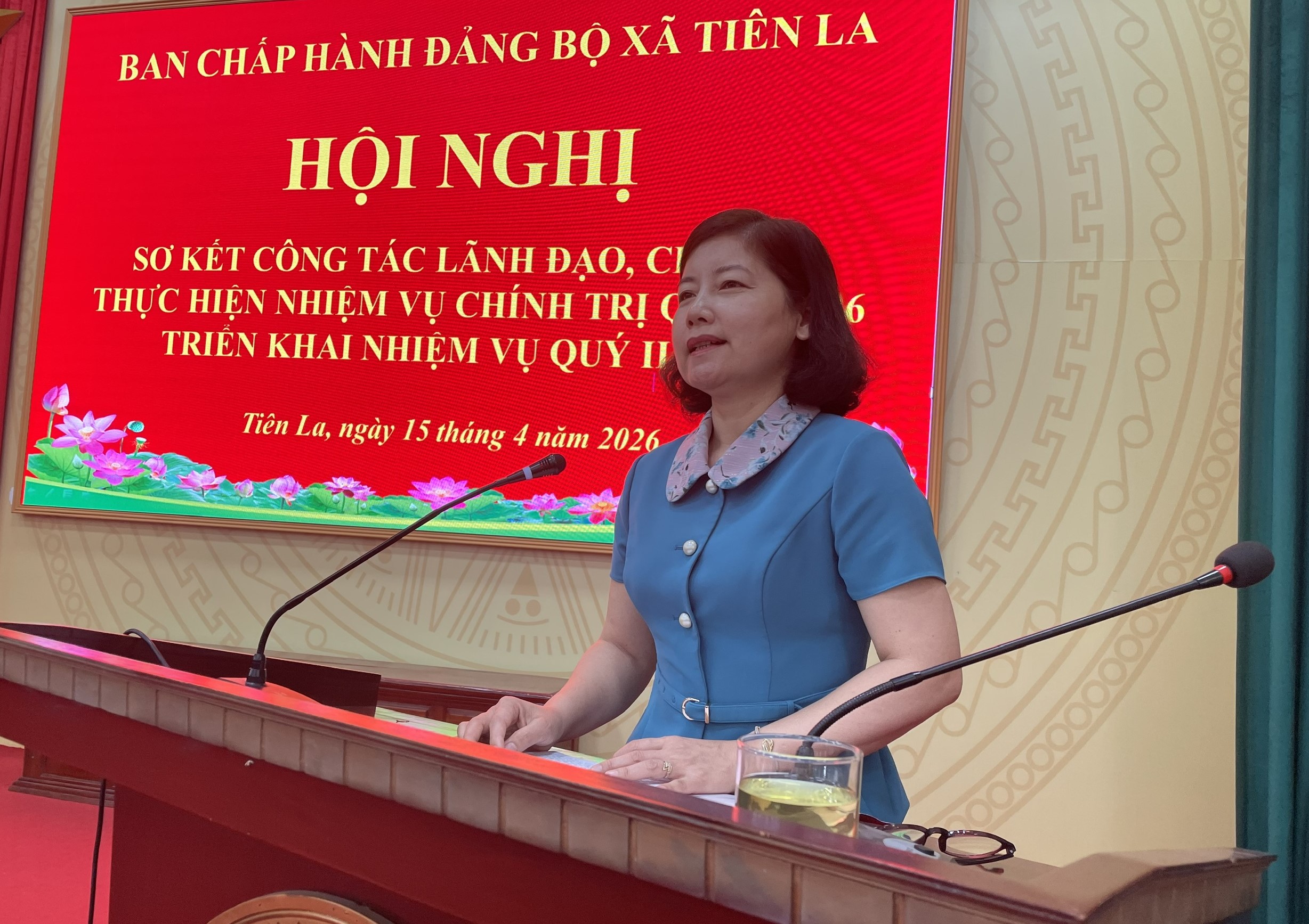 Đảng ủy xã Tiên La tổ chức hội nghị sơ kết công tác lãnh đạo, chỉ đạo thực hiện nhiệm vụ chính trị quý I và triển khai nhiệm vụ quý II/2026