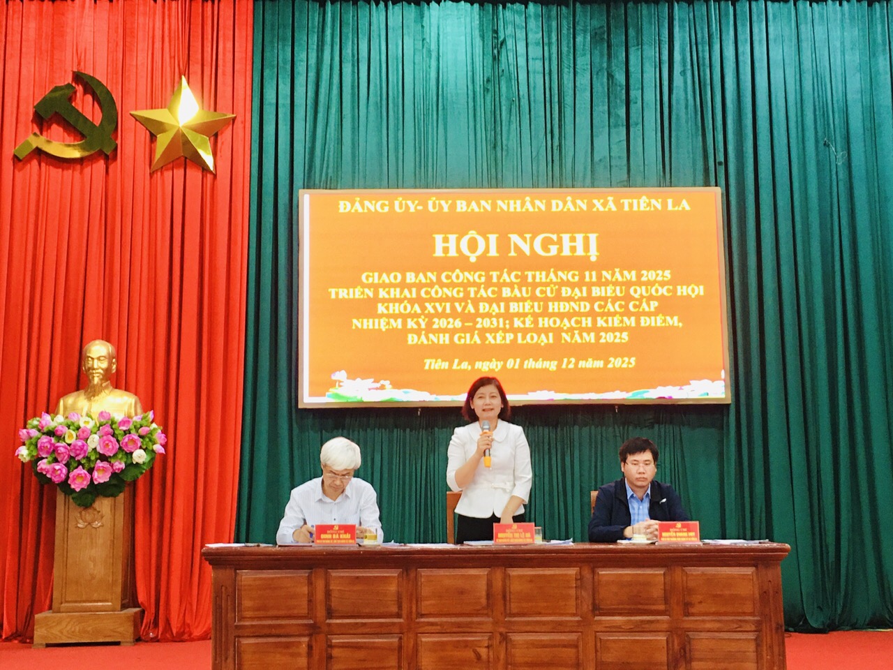 Ban Thường vụ Đảng ủy xã tổ chức Hội nghị giao ban công tác Đảng tháng 11 năm 2025; triển khai công tác bầu cử đại biểu Quốc hội khóa XVI và đại biểu HĐND các cấp nhiệm kỳ 2026-2031; Kế hoạch kiểm điểm, đánh giá, xếp loại năm 2025