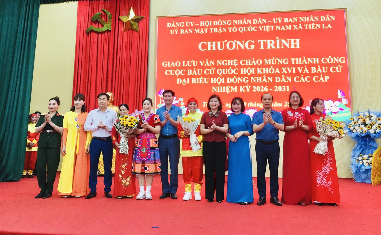 Đảng ủy - HĐND- UBND - Ủy ban MTTQ  xã Tiên La tổ chức chương trình nghệ thuật chào mừng thành công bầu cử đại biểu Quốc hội khóa XVI và đại biểu HĐND các cấp nhiệm kỳ 2026-2031